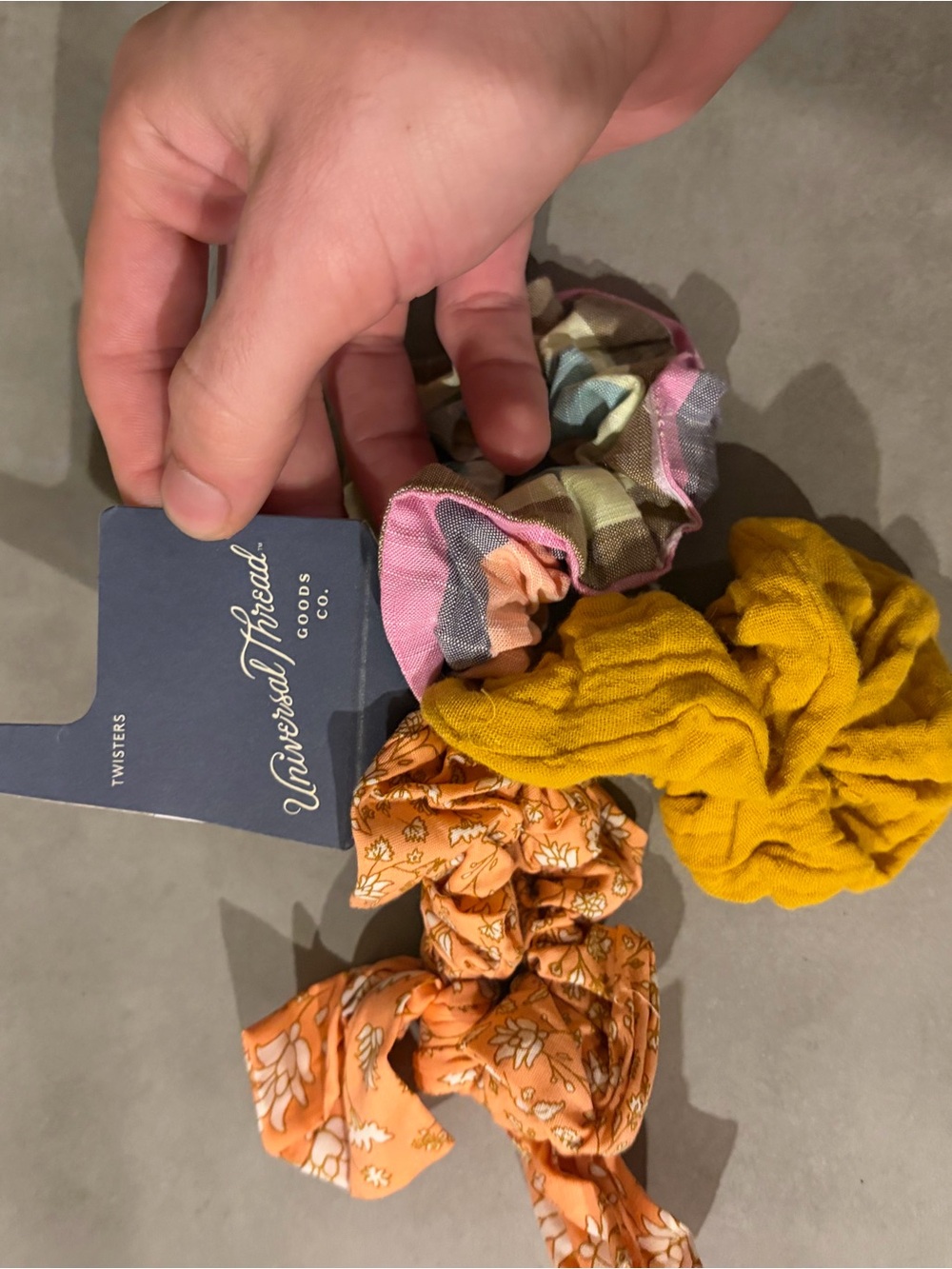 Urban Outfitters Yellow, Orange & Multicolor Scrunchie Trio